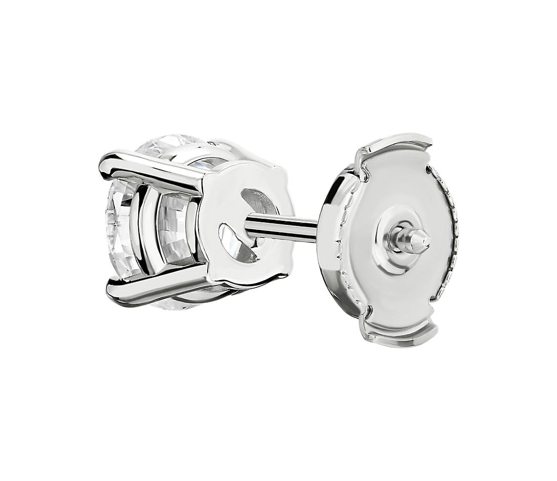 2ctw Solitaire Diamond Studs 14K White Gold
