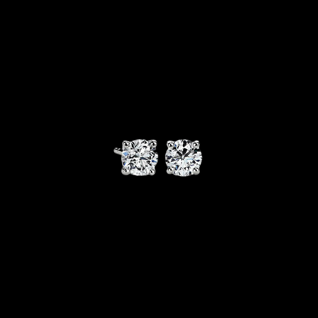 1.5ctw Solitaire Diamond Studs 14K White Gold