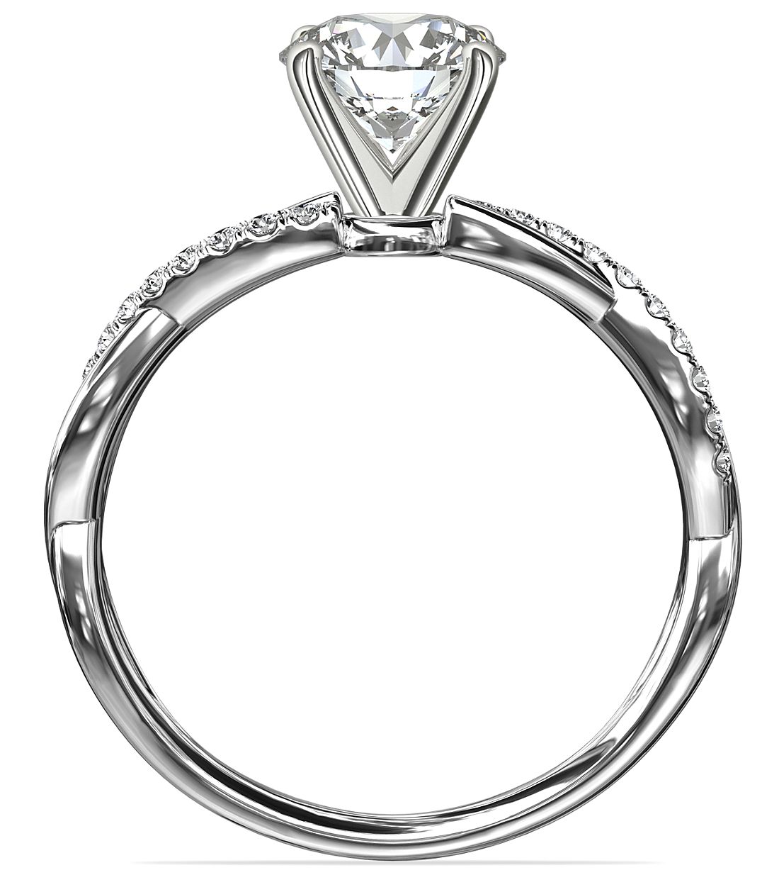 Icedout Twist Diamond Engagement Ring 14K White
