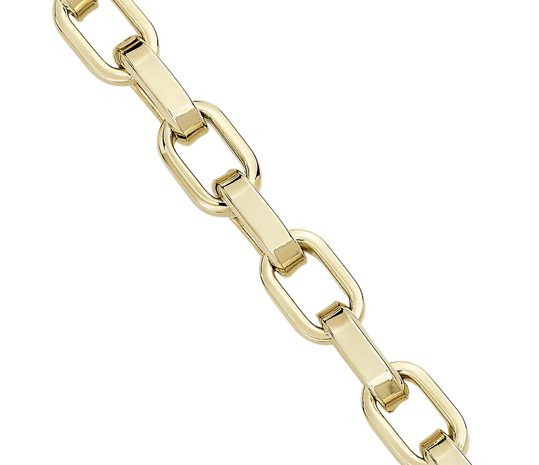 Squared Open Link Bracelet Yellow