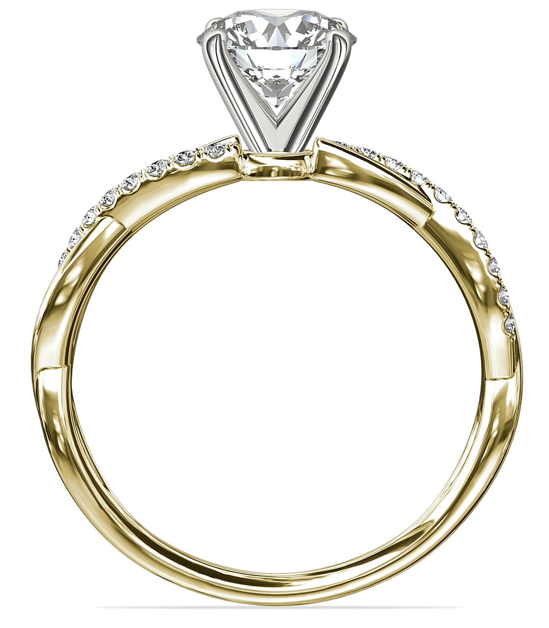 Icedout Twist Diamond Engagement Ring 14K Yellow