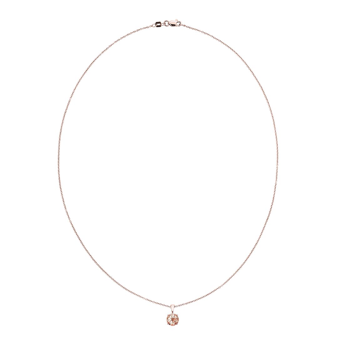 Morganite Solitaire Pendant 14K Rose