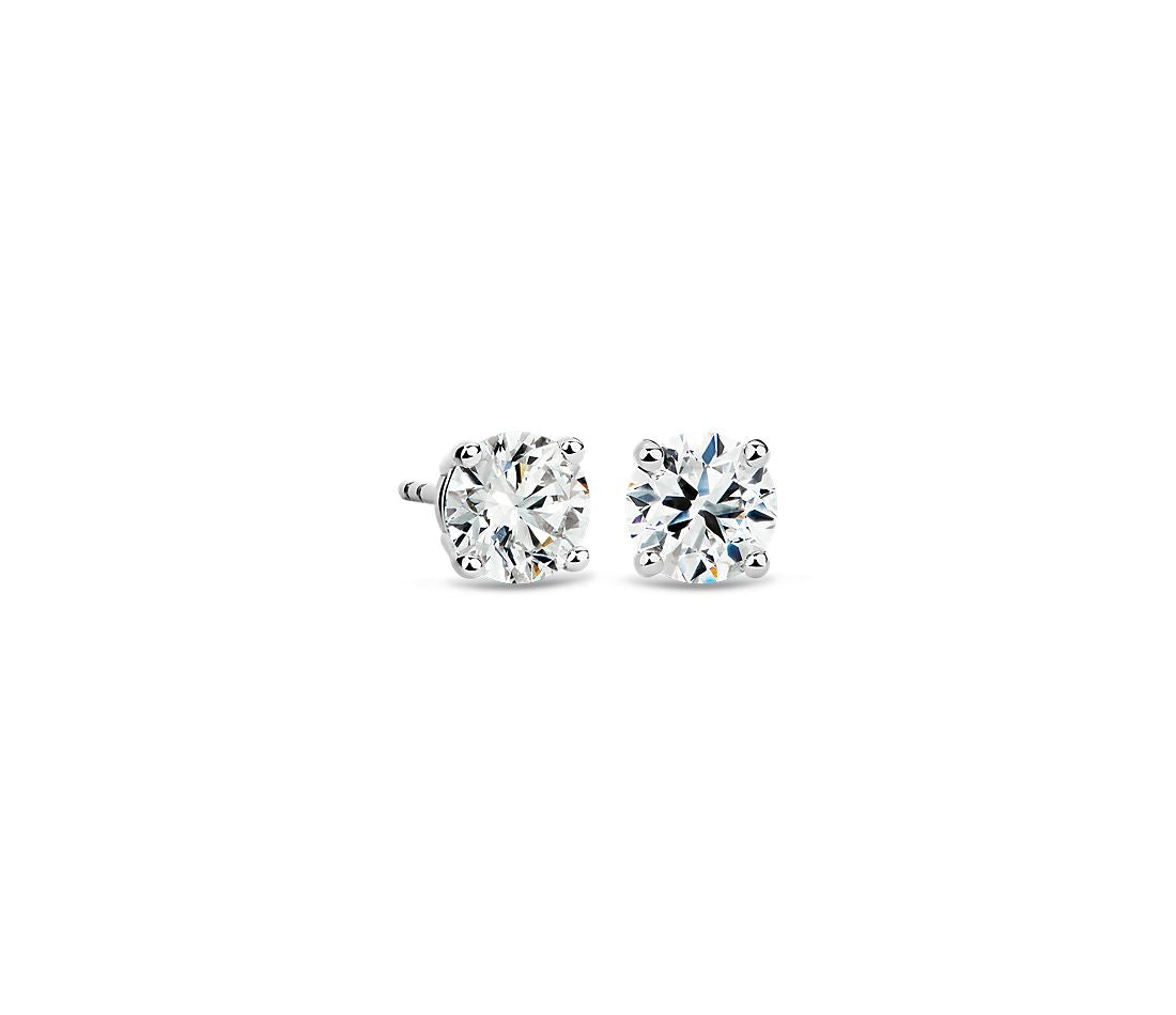 2ctw Solitaire Diamond Studs 14K White Gold