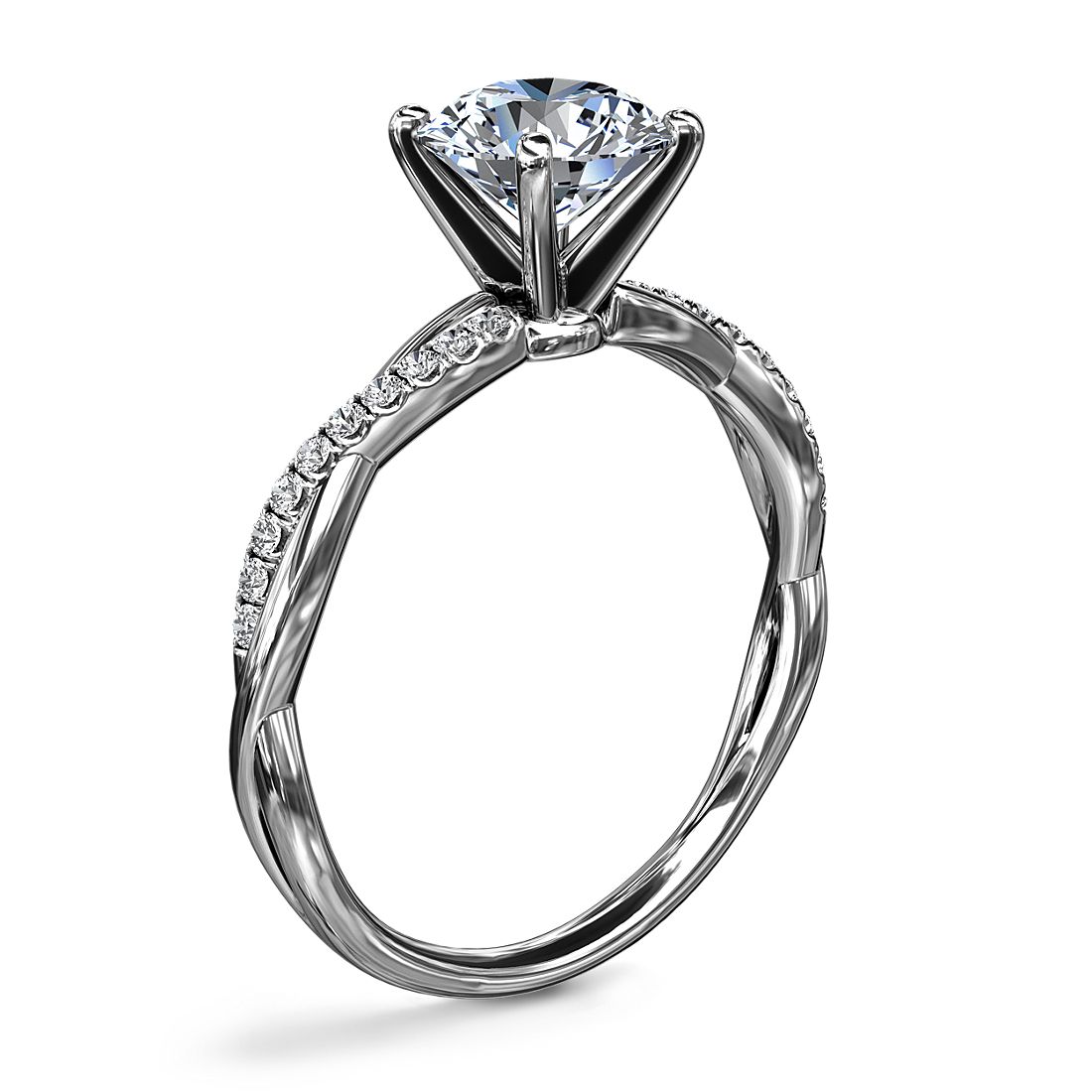 Icedout Twist Diamond Engagement Ring 14K White